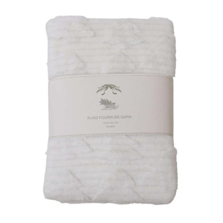 Plaid fourrure sapin blanc 130x1