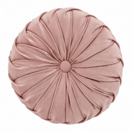 Coussin 30cm rond velours rose