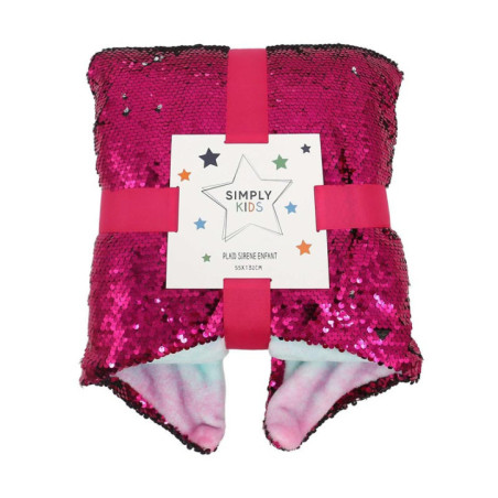 Plaid sirene enfant 55x132cm ros