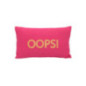 Coussin brode oops 50x30cm rose