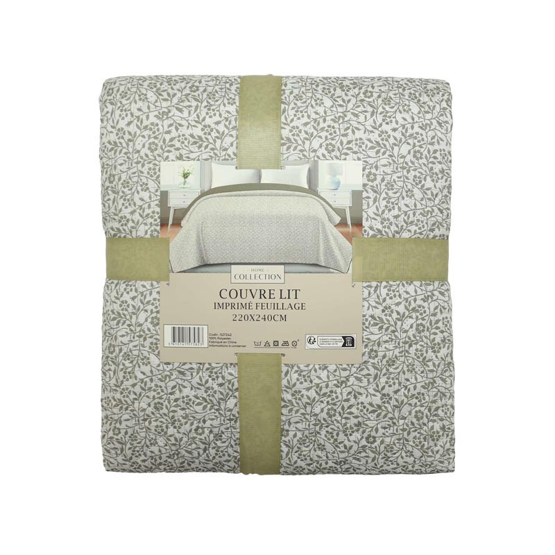 Couvre lit feuillage220x240cm