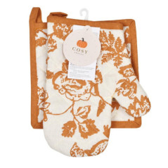 Gant & manique motif pumkin