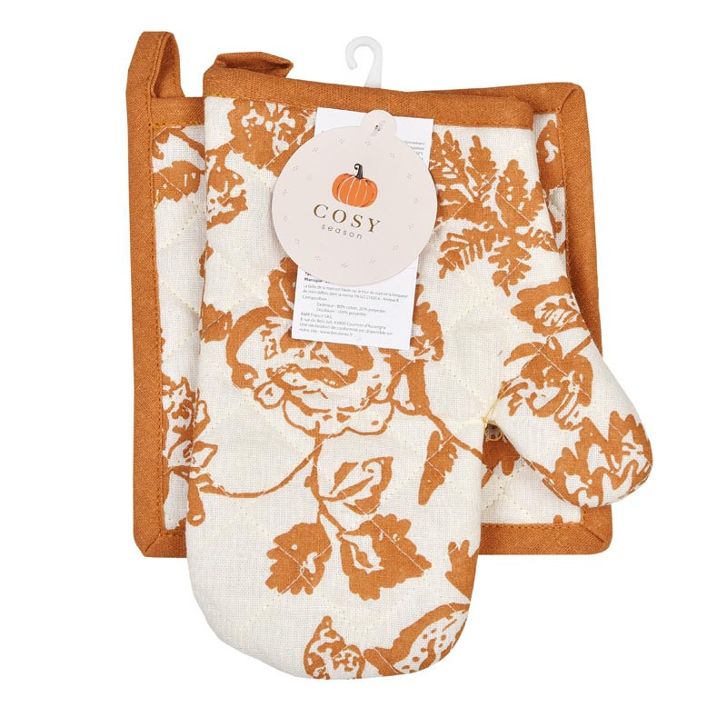 Gant & manique motif pumkin