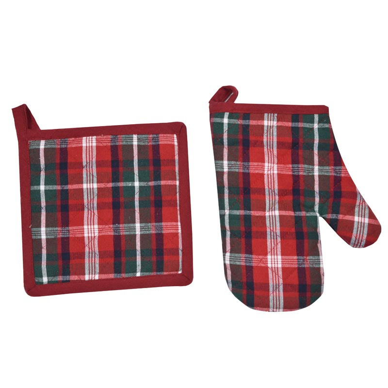 Set gant & manique motif tartan