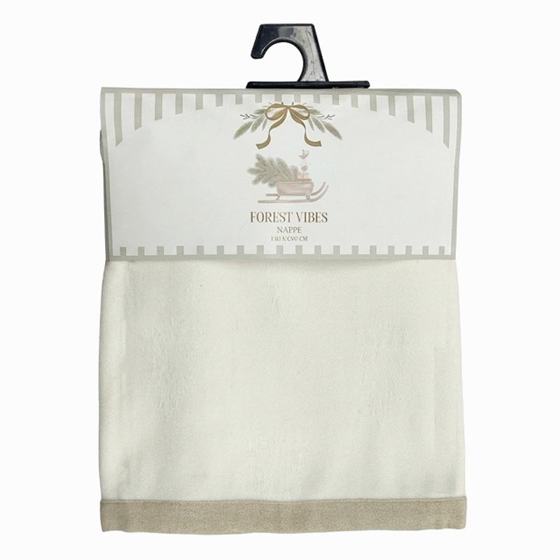 Nappe creme motif sapin