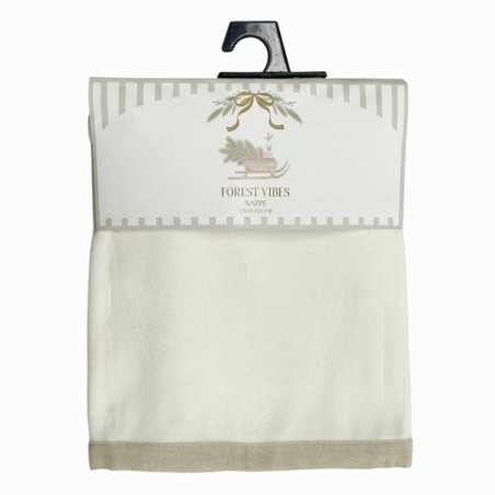 Nappe creme motif sapin