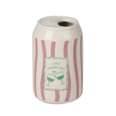 Vase cannette decore d7xh11.5cm