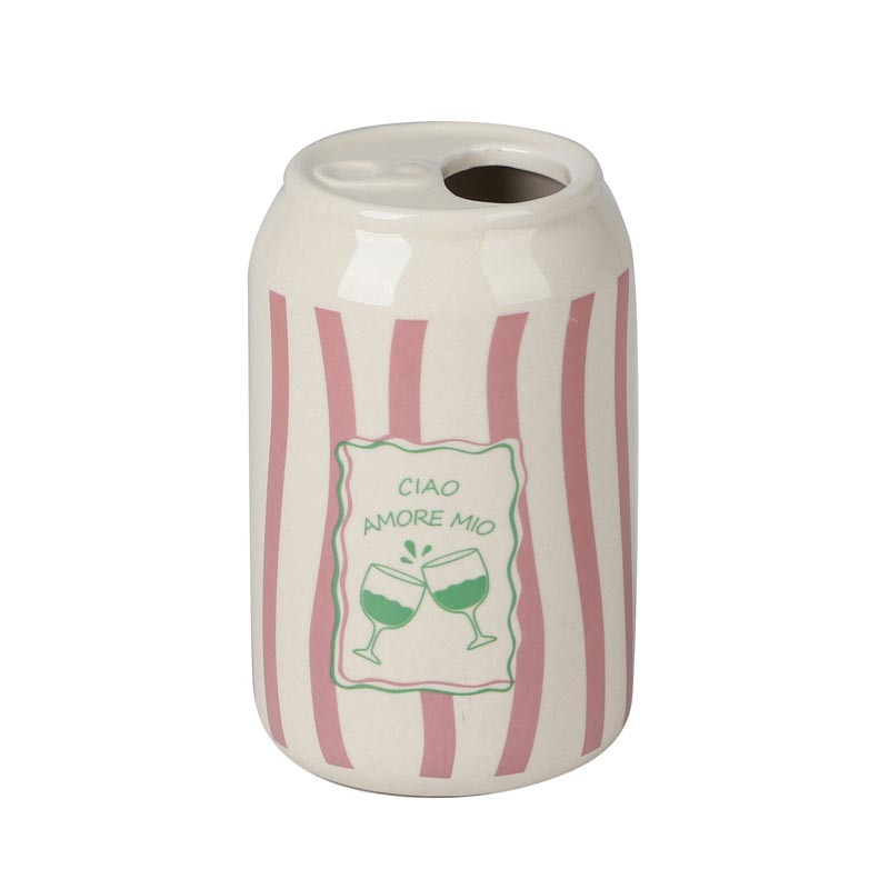 Vase cannette decore d7xh11.5cm