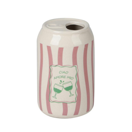 Vase cannette decore d7xh11.5cm
