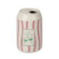 Vase cannette decore d7xh11.5cm