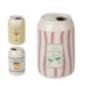 Vase cannette decore d7xh11.5cm