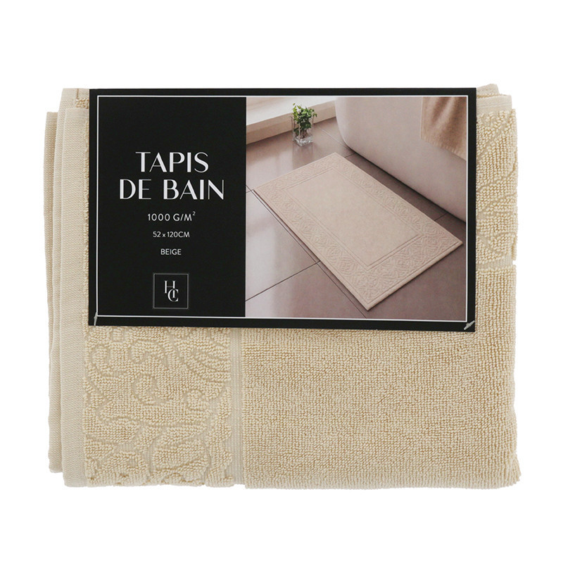 Tapis de bain 52x120cm beige
