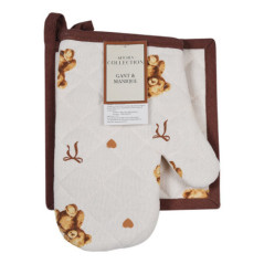 Gant & manique motif ourson