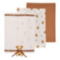 Lot de 3 torchons motif ourson