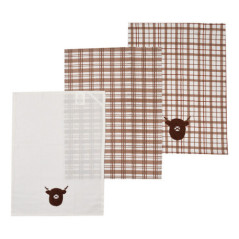 Lot de 3 torchons motif vache