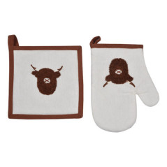 Gant & manique motif vache