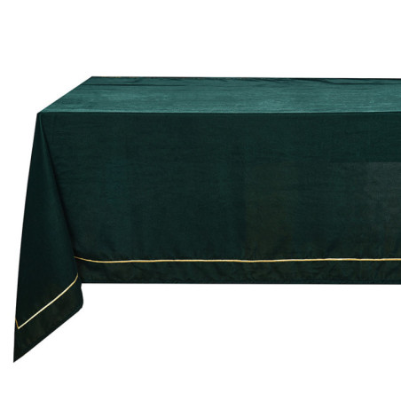Nappe velours vert lisere dore