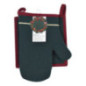 Gant & manique velours vert/dore