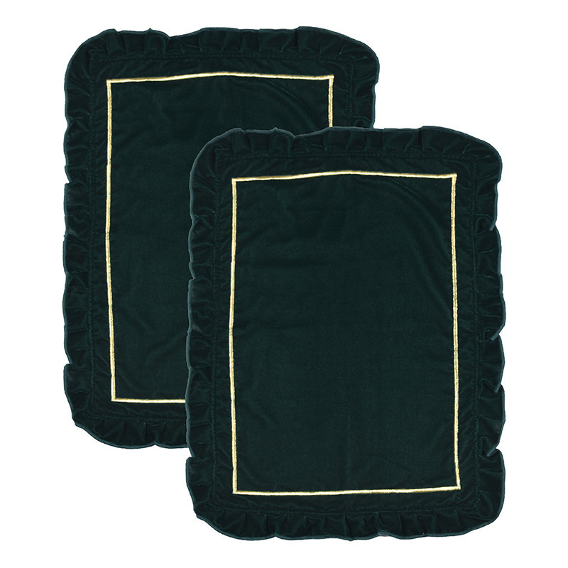 2 sets de table velours vert