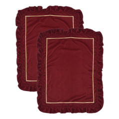 2 sets de table velours burgundy