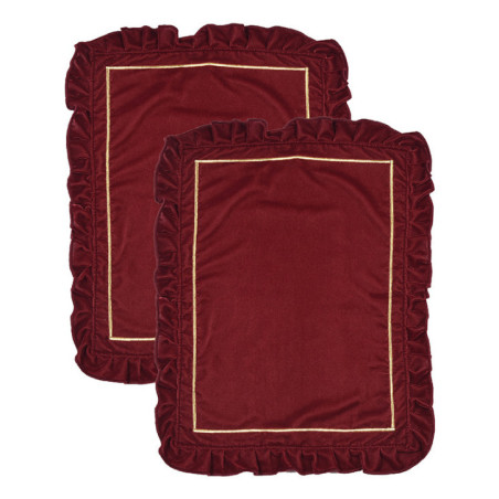 2 sets de table velours burgundy