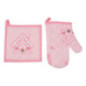 Set gant & manique maison rose