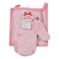 Set gant & manique maison rose
