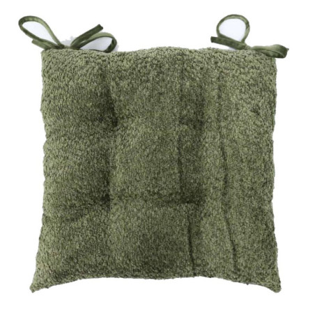 Galette de chaise boucle kaki