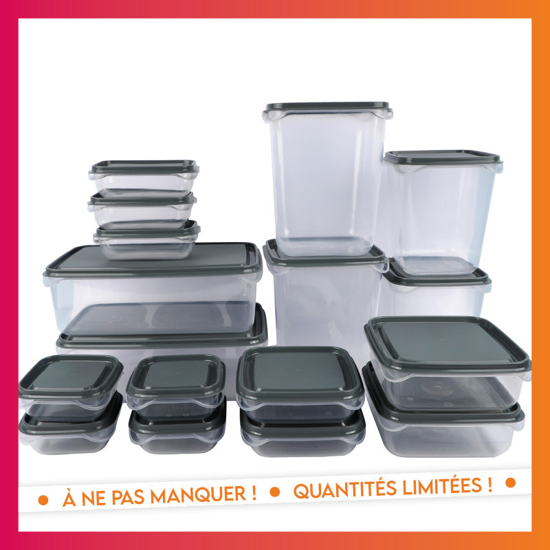 Lot de 17 boites alimentaires