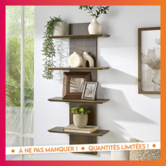 Etagere 4 etages effet noyer