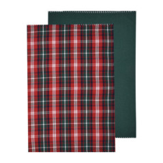Lot de 2 torchons motif tartan