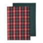 Lot de 2 torchons motif tartan