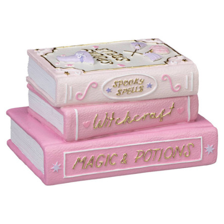 Deco 3 livres rose resine