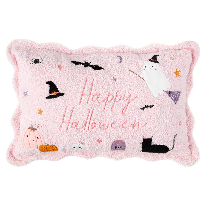 Coussin rose happy halloween