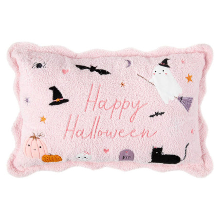 Coussin rose happy halloween