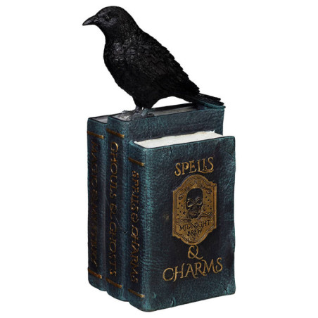 Livre avec corbeau
