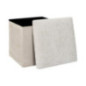 Pouf de rangement chenille beige