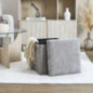 Pouf de rangement chenille gris