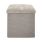 Pouf de rangement chenille gris