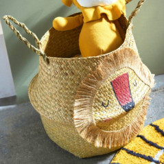 Panier jute tete de lion