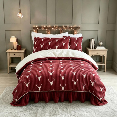 Parure rennes 240x220cm rouge