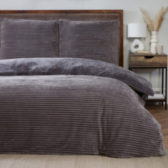 Parure cotelee 200x200cm  gris