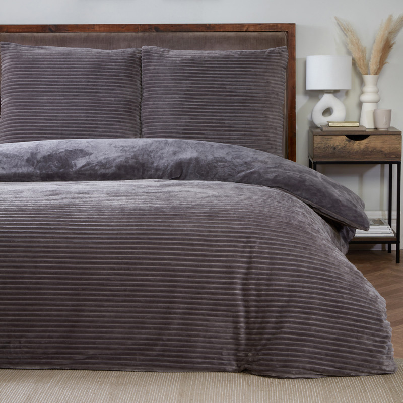 Parure cotelee 260x240cm gris