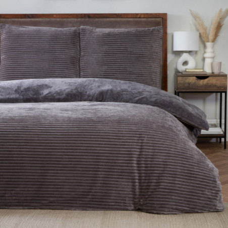 Parure cotelee 260x240cm gris