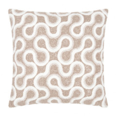 Coussin design 48x48cm beige