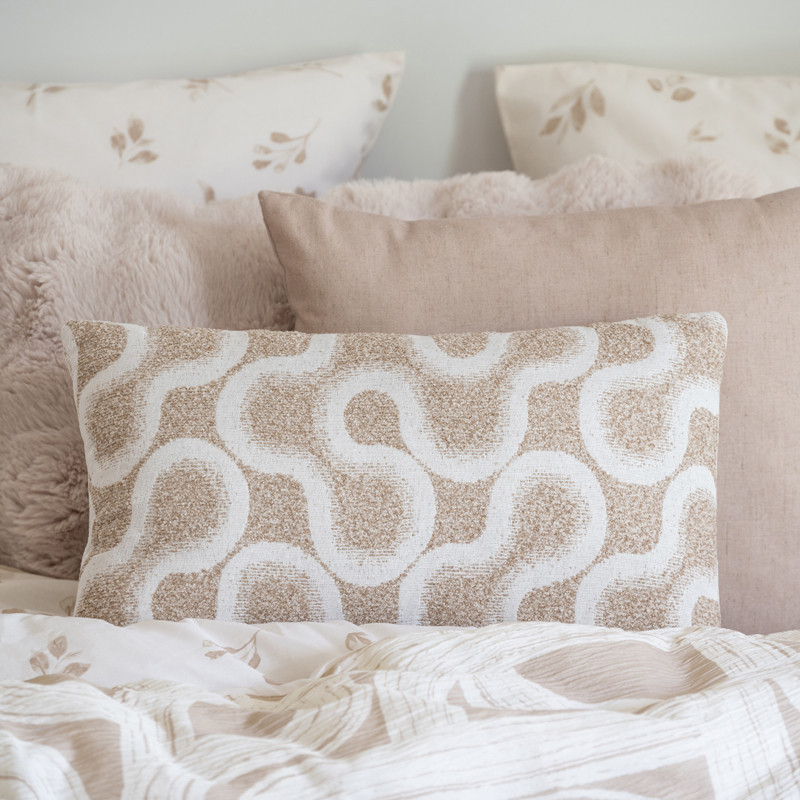 Coussin design 50x30cm beige