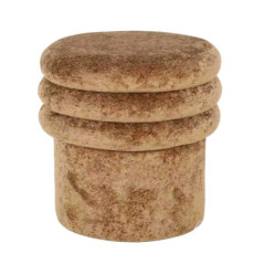 Pouf de rangement chenille ocre