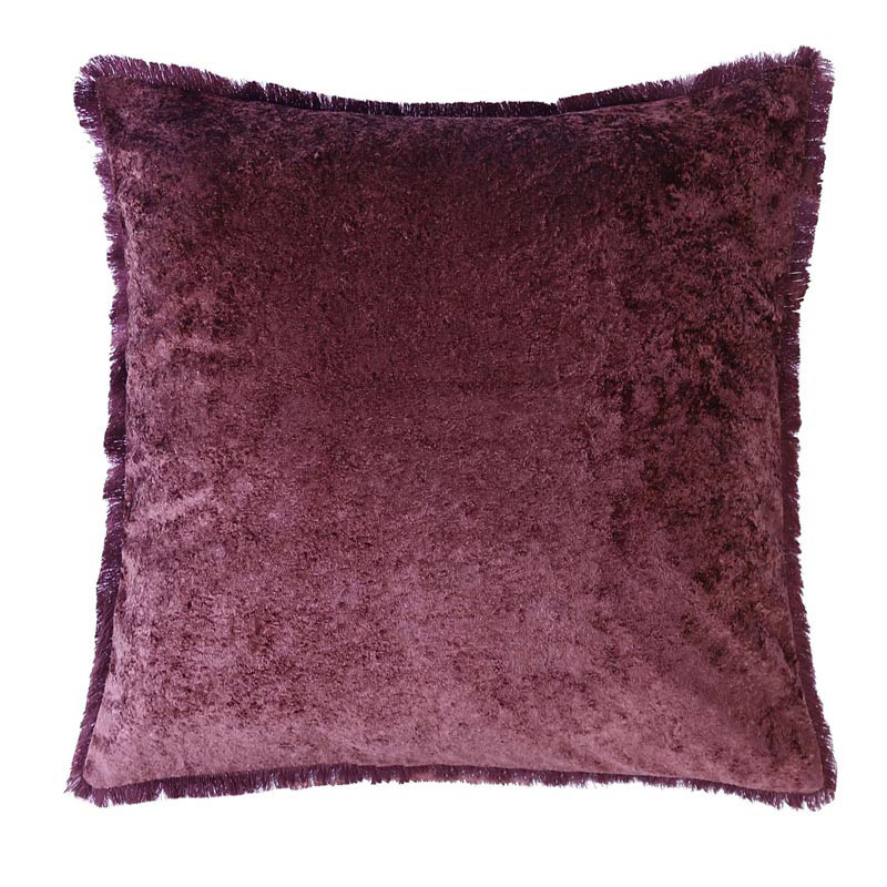 Coussin velours franges