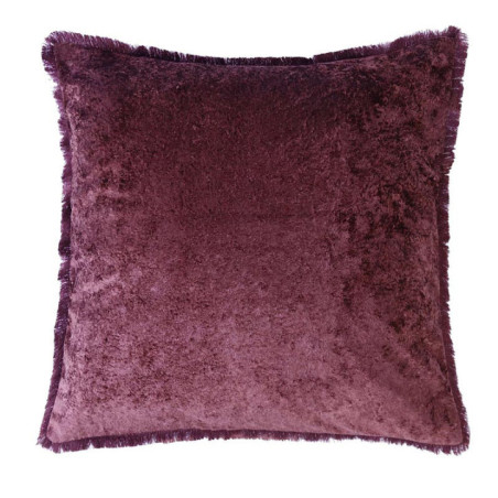 Coussin velours franges
