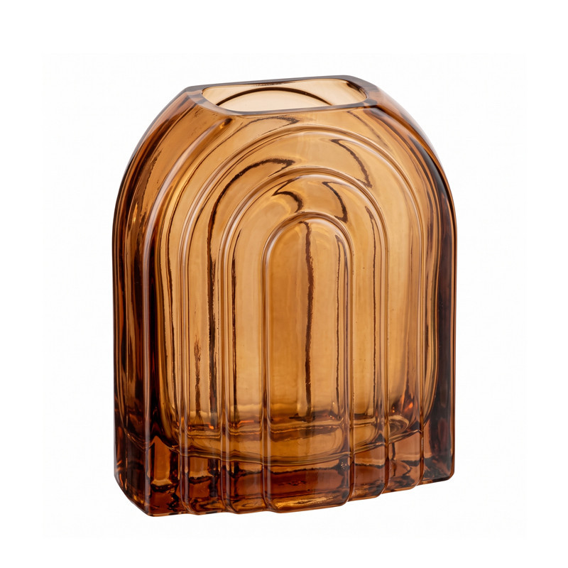 Vase en verre ambre arche